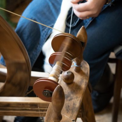 Spinning gorgeous hand spun yarn on an Ashford spinning wheel