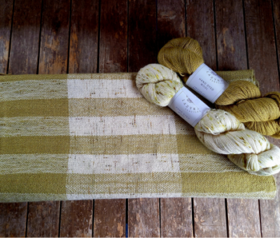 Silk scarf woven on rigid heddle loom